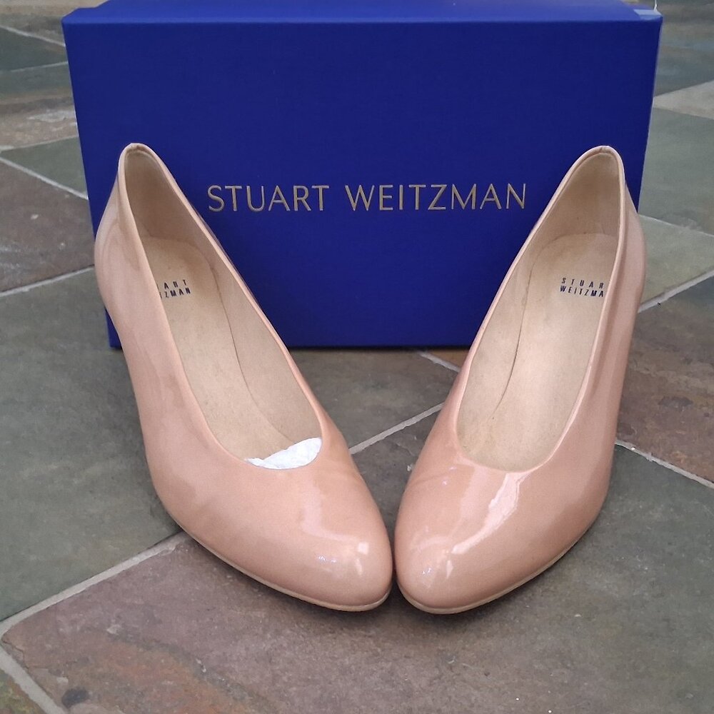 Stuart Weitzman Blush Patent Leather Heels